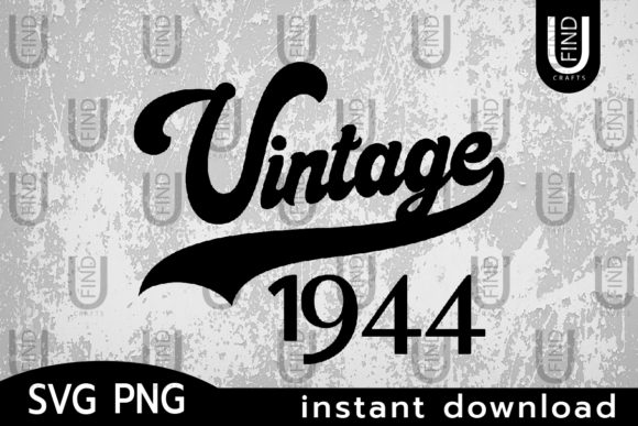 Vintage 1944 Embroidery Design